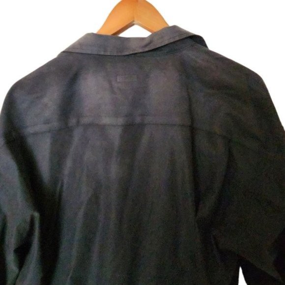Robert Stock Button Up Shirt Sz L Large Black Long Sleeve Mens - Picture 10 of 11